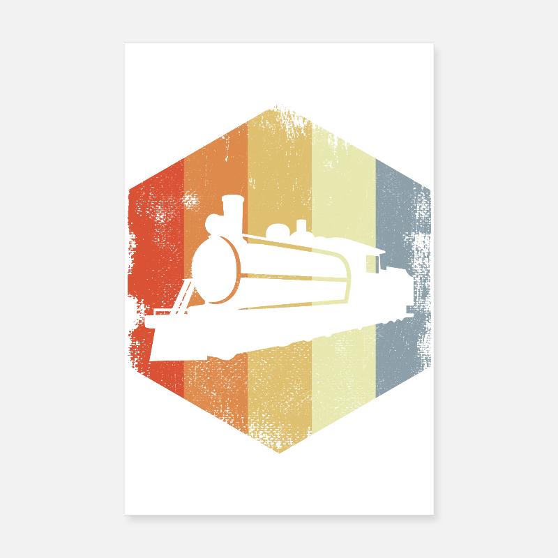Retro Dampflokomotive Poster 20x30 cm