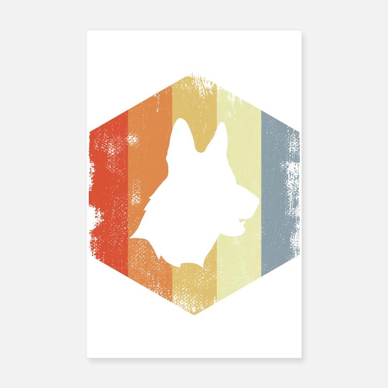 Vintage German Shepherd Poster 8" x 12" (20x30 cm)