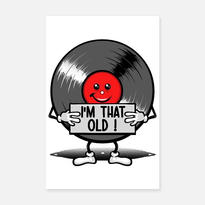 Vieux comme un disque 33 tours Poster 20 x 30 cm
