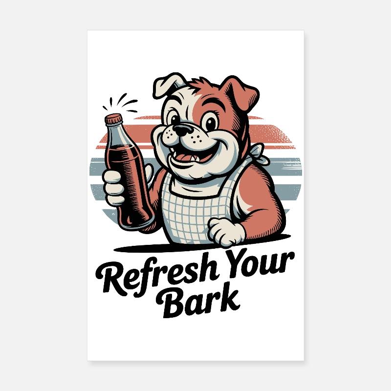 Refresh Your Bark Bulldog Poster 8" x 12" (20x30 cm)
