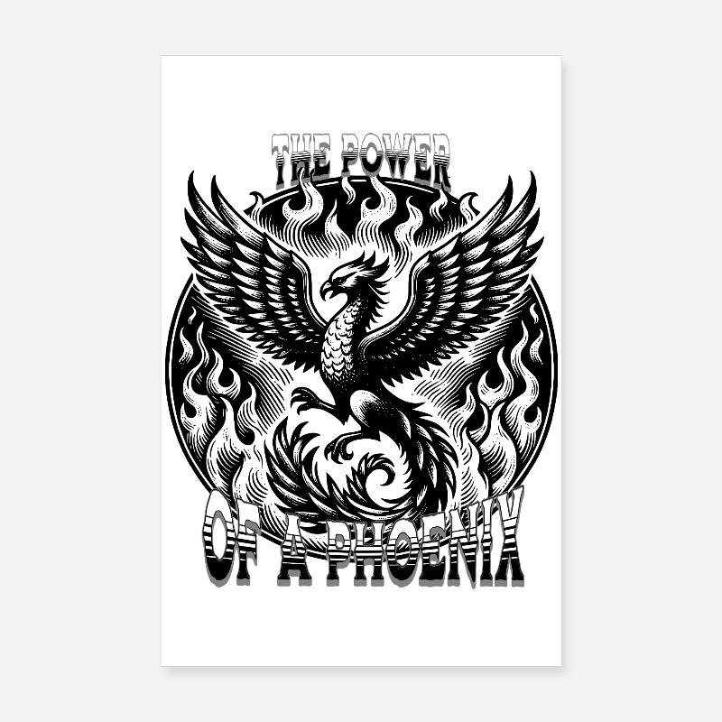 Phénix ardent avec le feu Poster 20 x 30 cm
