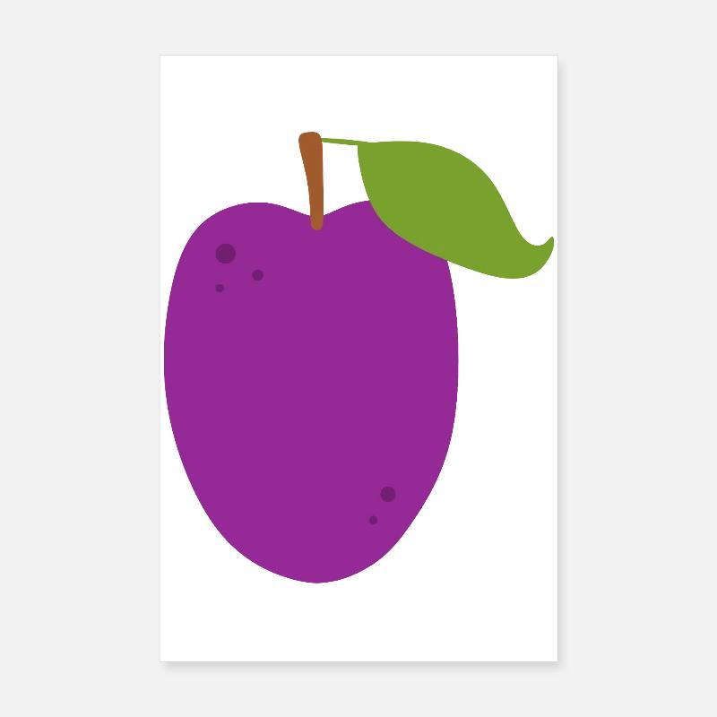 Vibrant Plum Fruit Illustration Poster 8" x 12" (20x30 cm)
