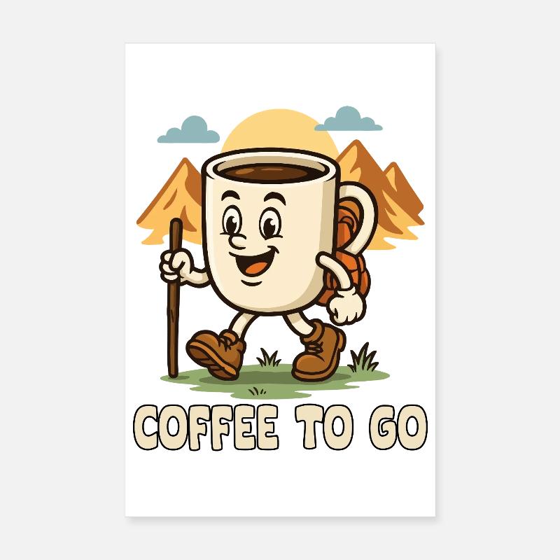 Abenteuerlicher Kaffeetraum Wanderdesign Poster 20x30 cm