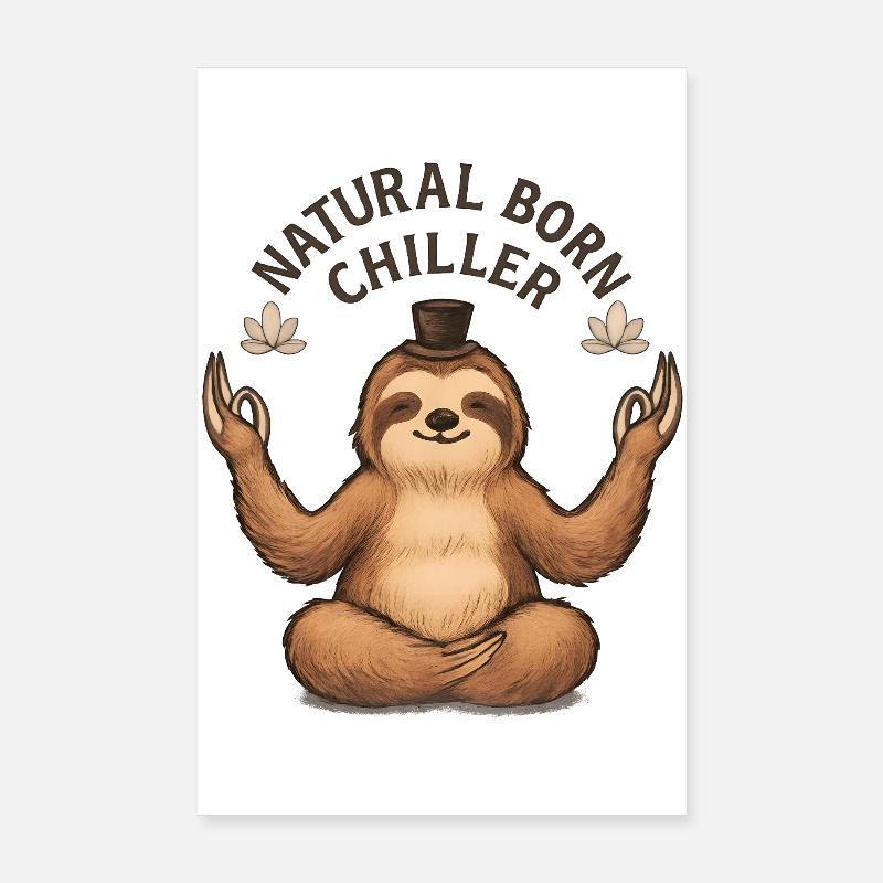 Meditating Sloth – Chill and Relax Poster 8" x 12" (20x30 cm)