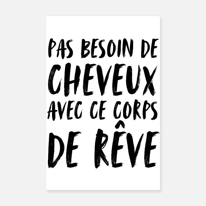 Bald, No need for hair with this dream body Poster 8" x 12" (20x30 cm)