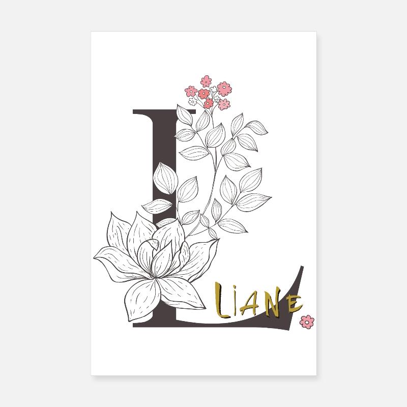 Letter L Liana Poster 8" x 12" (20x30 cm)
