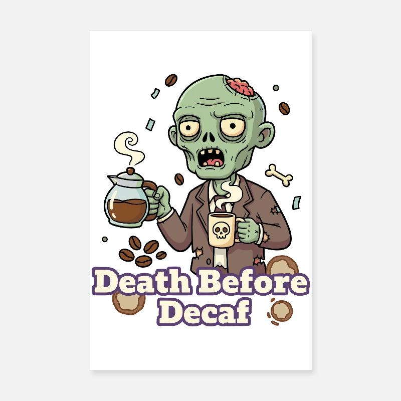 Zombie Kaffee Tod vor Decaf Poster 20x30 cm
