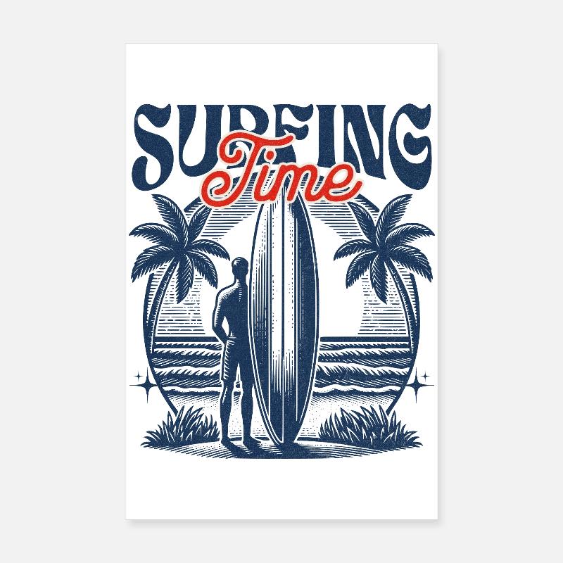 Surfing Time Poster 20x30 cm
