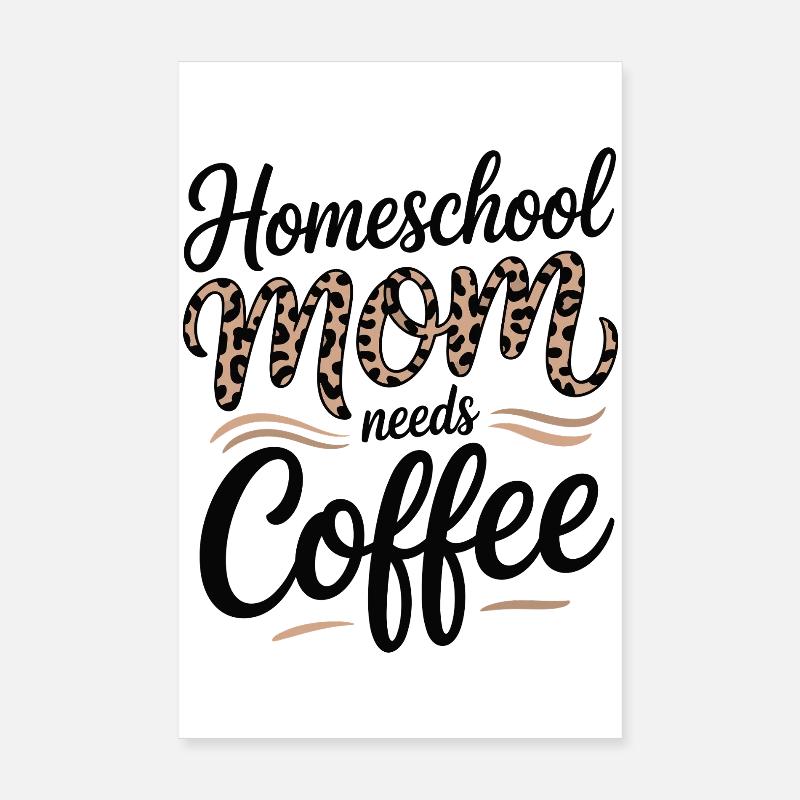 Maman École À La Maison Adore Le Café Poster 20 x 30 cm