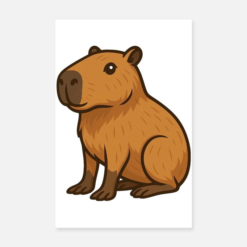 Wombat Capybara Castor Poster 20 x 30 cm