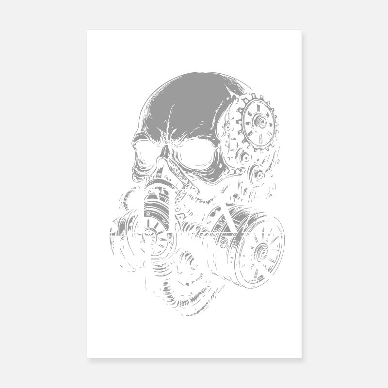 Steampunk Crâne Gearwork Poster 20 x 30 cm