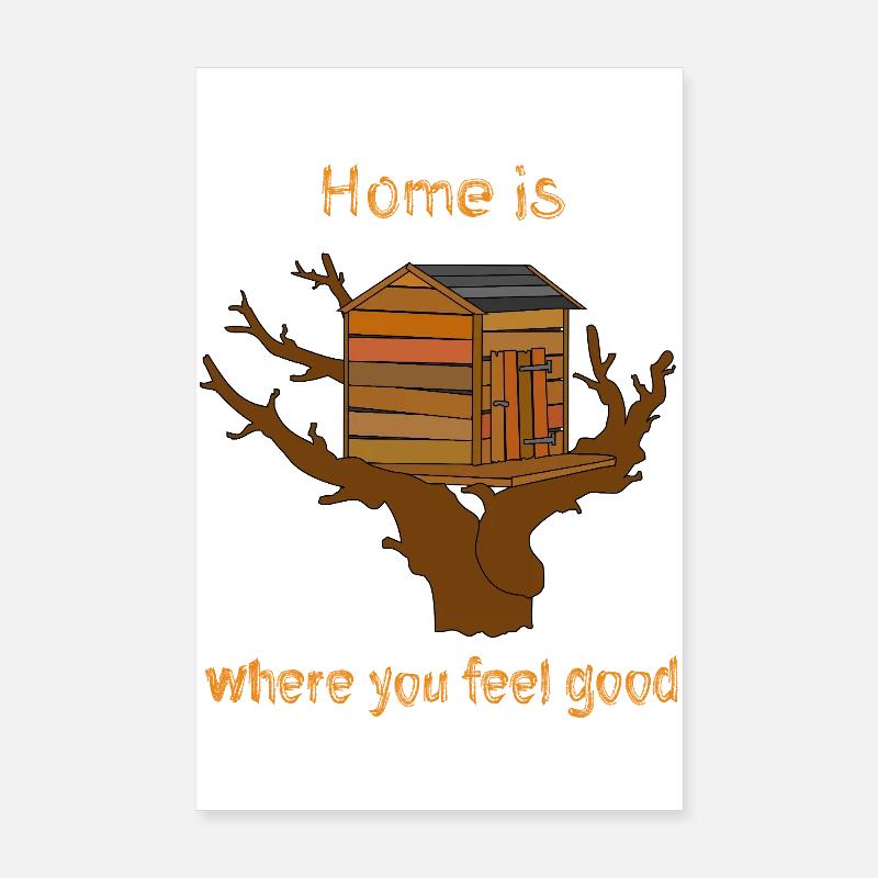 House in the Tree with Text - Poster 8" x 12" (20x30 cm) - white