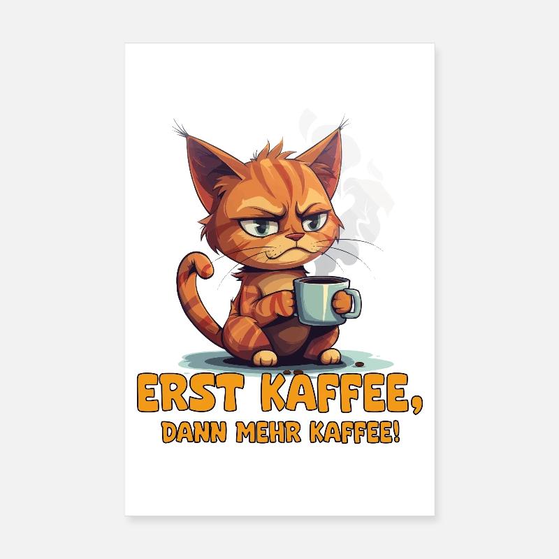 Grim Cat Coffee Saying Poster 8" x 12" (20x30 cm)