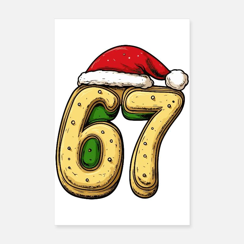 67 Numéro Biscuit Noël Poster 20 x 30 cm