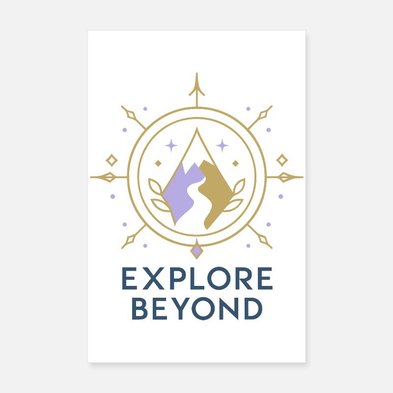 Explore Beyond Kompass Poster 20x30 cm