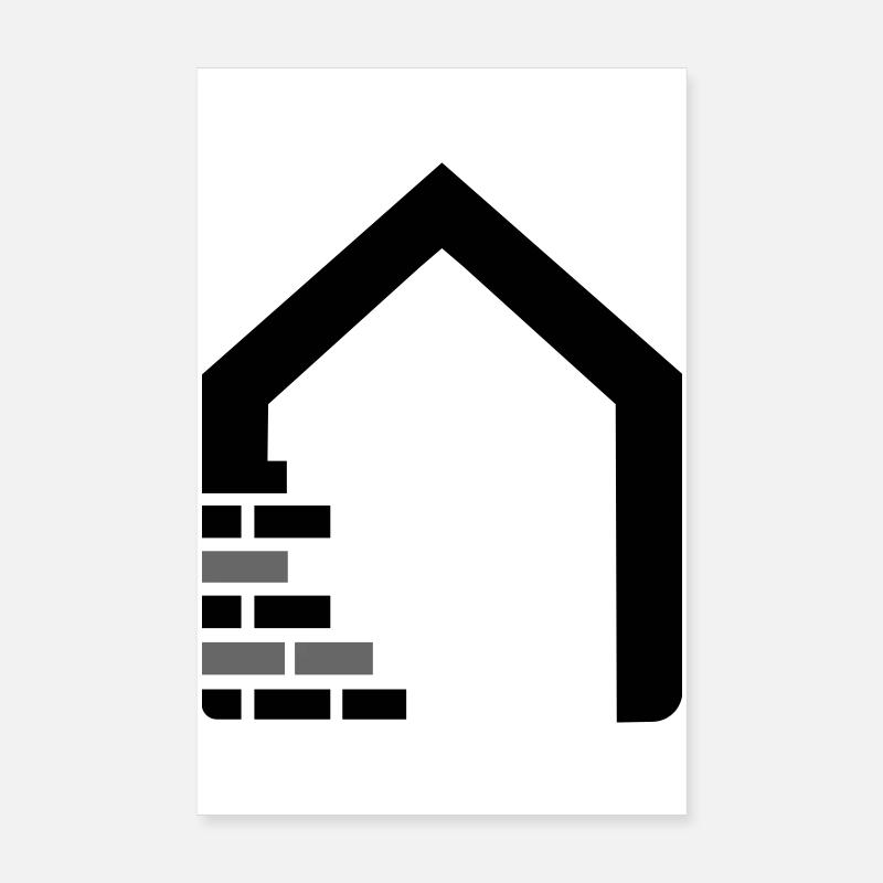 Mason Logo with House & Bricks Poster 8" x 12" (20x30 cm)