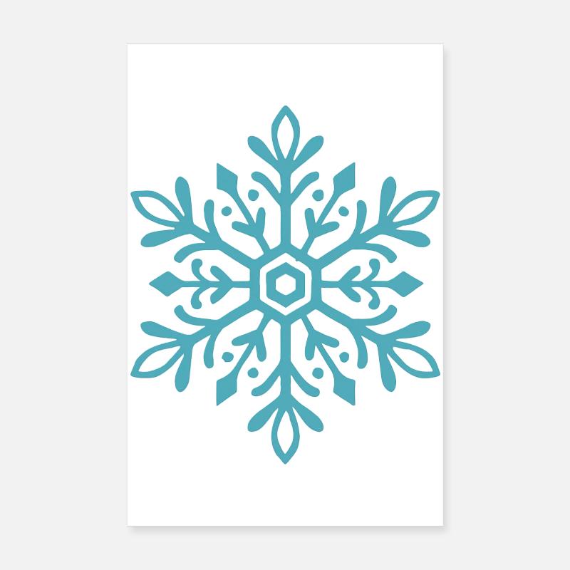 Snowflake | Mountain | Skiing | Snowboarding Poster 8" x 12" (20x30 cm)