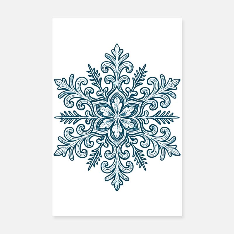 Flocon de neige | Montagne  | Ski | Snowboard Poster 20 x 30 cm