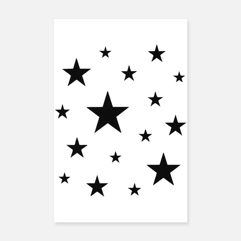Night Star Pattern Dark Stars Poster 8" x 12" (20x30 cm)