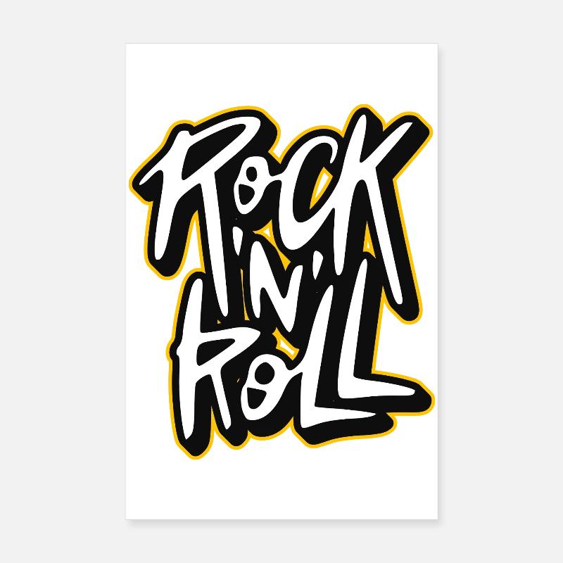 Rock 'n' Roll Graffiti-Stil Skript-Logo Poster 20x30 cm