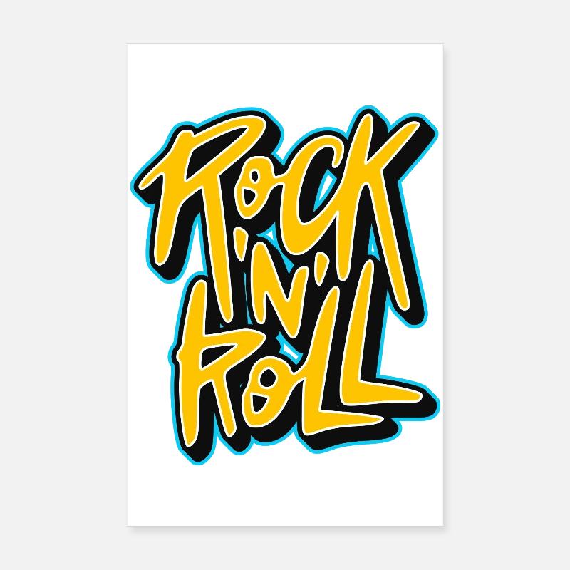 Graffiti Rock 'N' Roll Text Logo Poster 8" x 12" (20x30 cm)