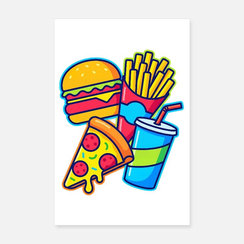 Illustration de combos de restauration rapide Poster 20 x 30 cm