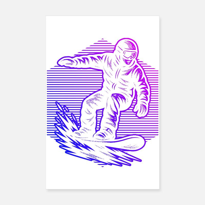 Characterful snowboard design - Poster 8" x 12" (20x30 cm) - white
