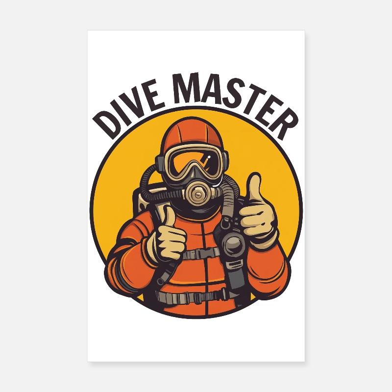 Dive Master Diver Poster 8" x 12" (20x30 cm)