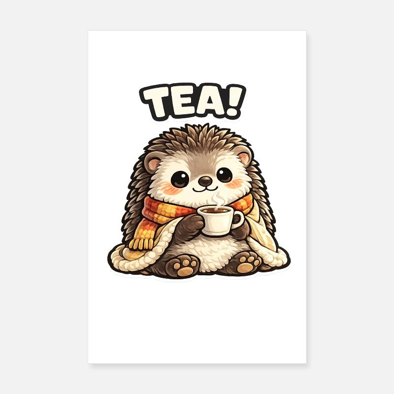 H Hedgehog Tee Time Cozy Poster 20x30 cm
