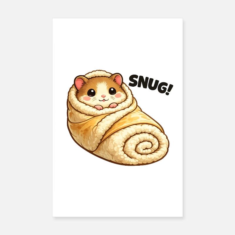 Hamster câlin dans une couverture Poster 20 x 30 cm