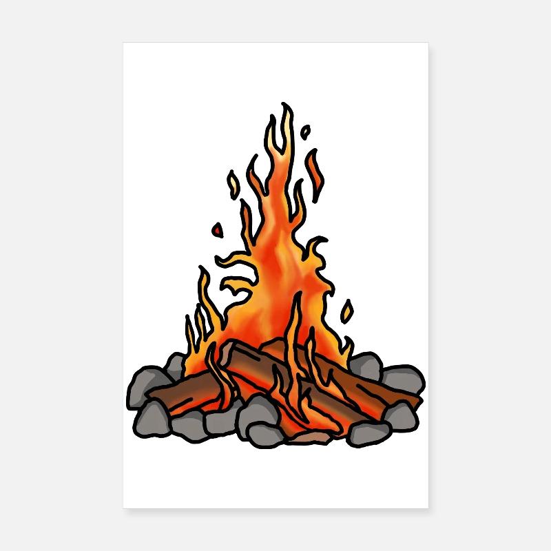 Feu de camp Poster 20 x 30 cm
