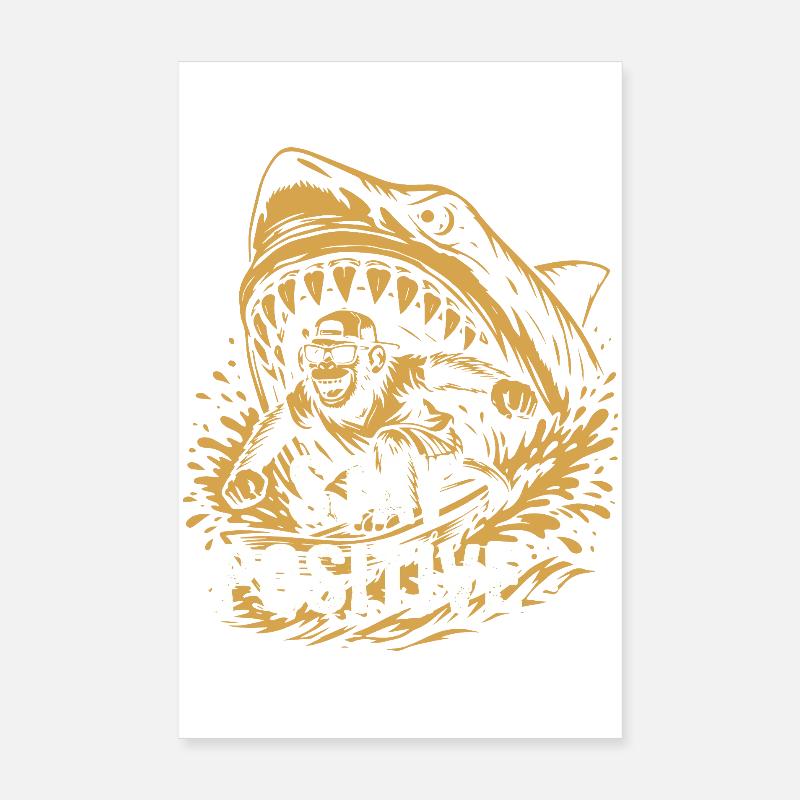 Reste positif, éclaboussure de requin Poster 20 x 30 cm