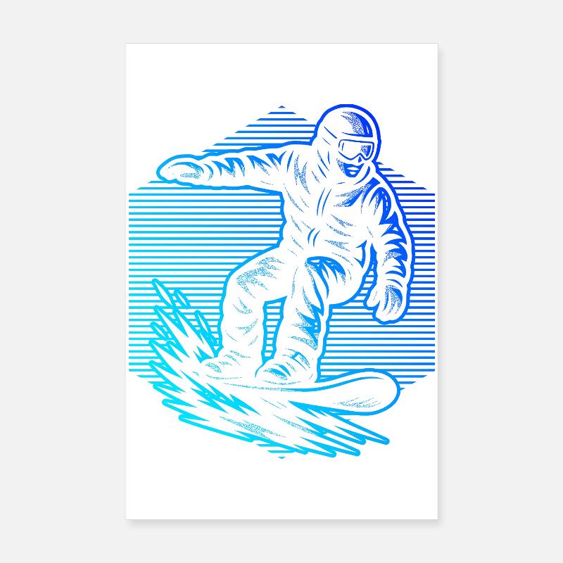 Vintage Snowboard Design for Snowboard Poster 8" x 12" (20x30 cm)