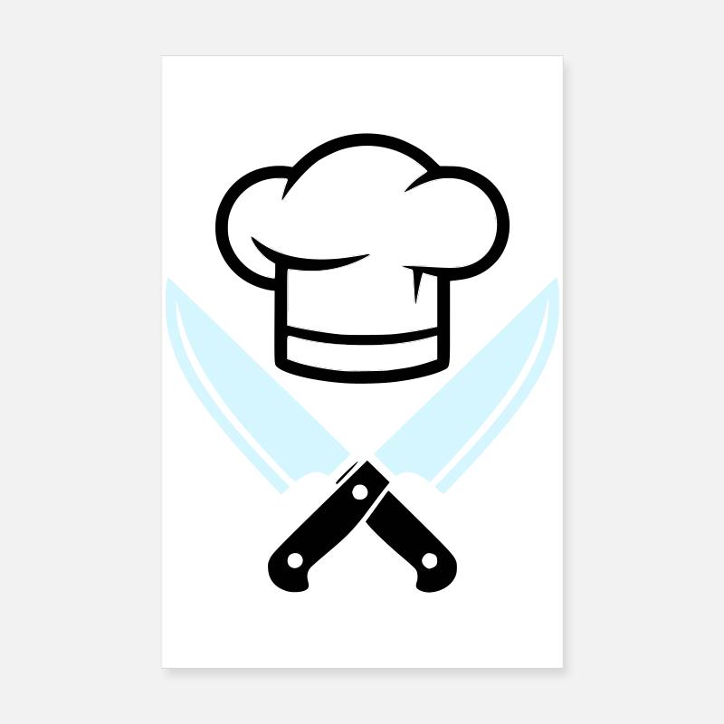 Chef's Hat Knife Logo Poster 8" x 12" (20x30 cm)