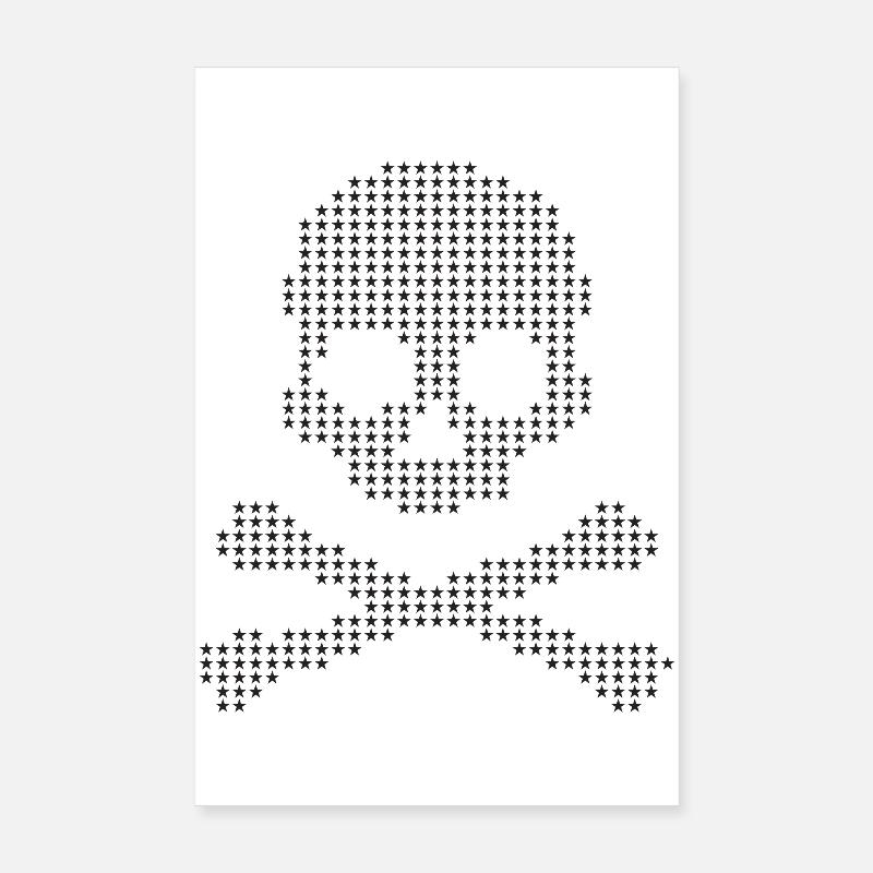 Sternenschädel und gekreuzte Knochen Poster 20x30 cm