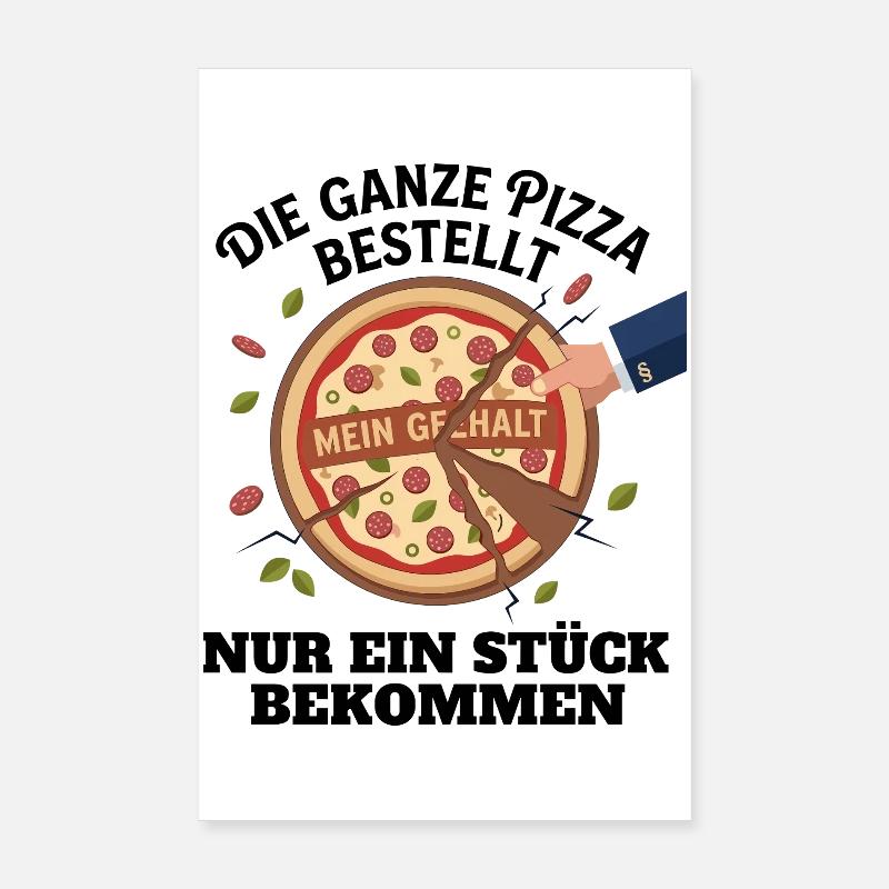 L’État prend la plus grosse part de pizza Poster 20 x 30 cm