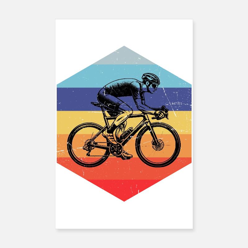 Idée cadeau pour un vélo de route avec vélo de route Poster 20 x 30 cm