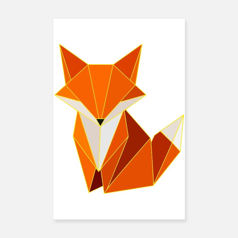 Conception de la géométrie des polygones Fox Poster 20 x 30 cm