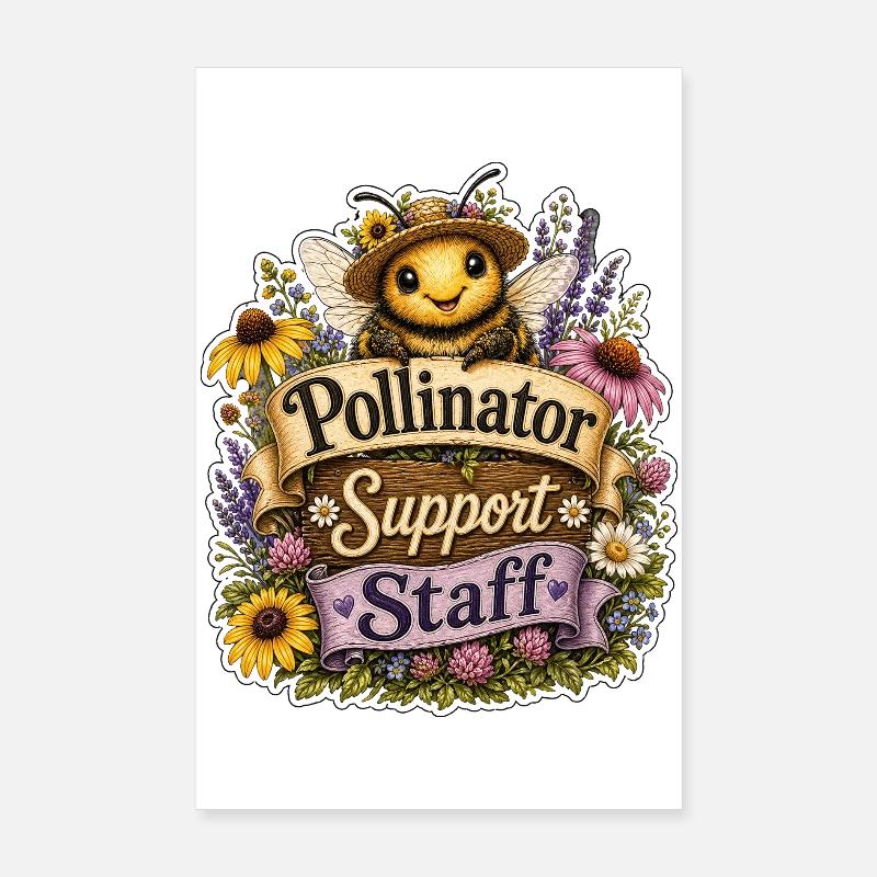 Équipe de soutien aux pollinisateurs Poster 20 x 30 cm