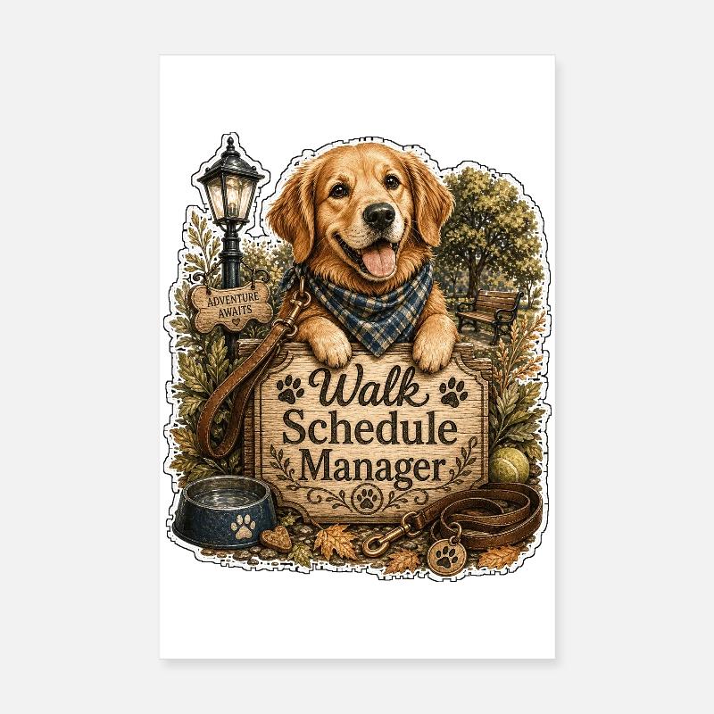 Walk Schedule Manager Hund Poster 20x30 cm