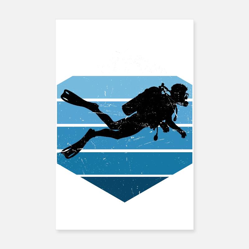Idée cadeau de plongée sous-marine pour des aventures sous-marines Poster 20 x 30 cm