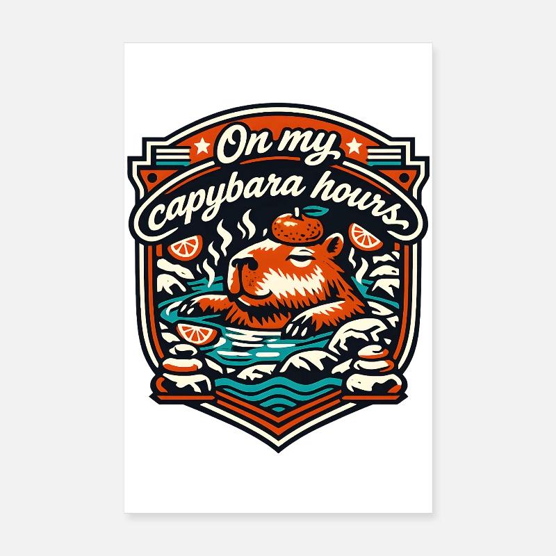 Capybara Hours Relaxation Bath Poster 8" x 12" (20x30 cm)