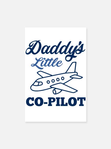 Papas kleiner Co-Pilot – Flugzeug - Poster 20x30 cm - Weiß - Vorne