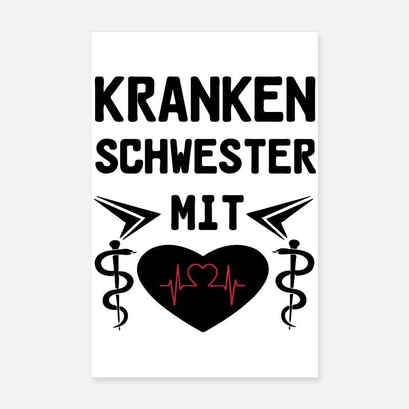 Krankenschwester mit Herz Medizin Geschenk Poster 20x30 cm