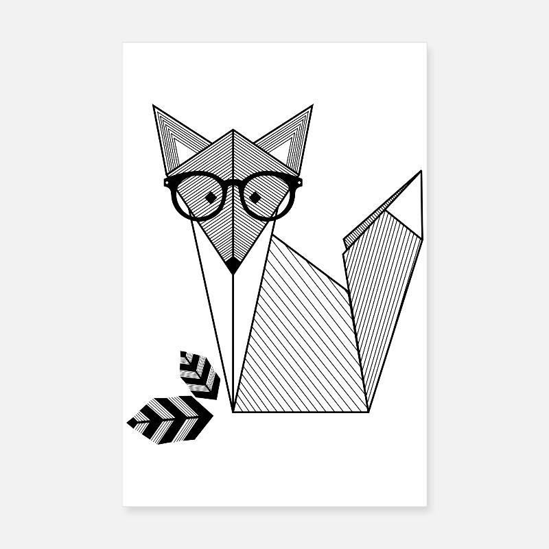 Fuchs mit Brille Poster 20x30 cm