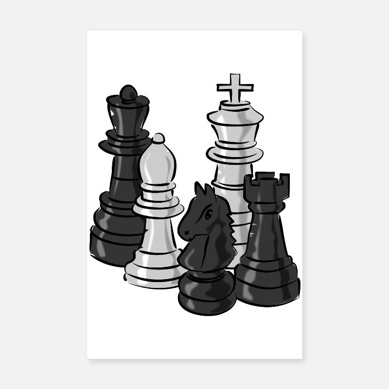 chess - Poster 8" x 12" (20x30 cm) - white