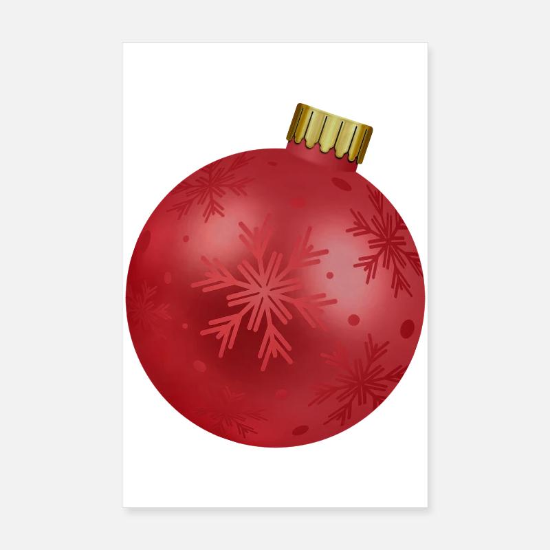 Cadeau de ventre de bébé enceinte boule de Noël Poster 20 x 30 cm