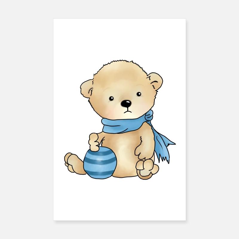 Bear with ball Poster 8" x 12" (20x30 cm)