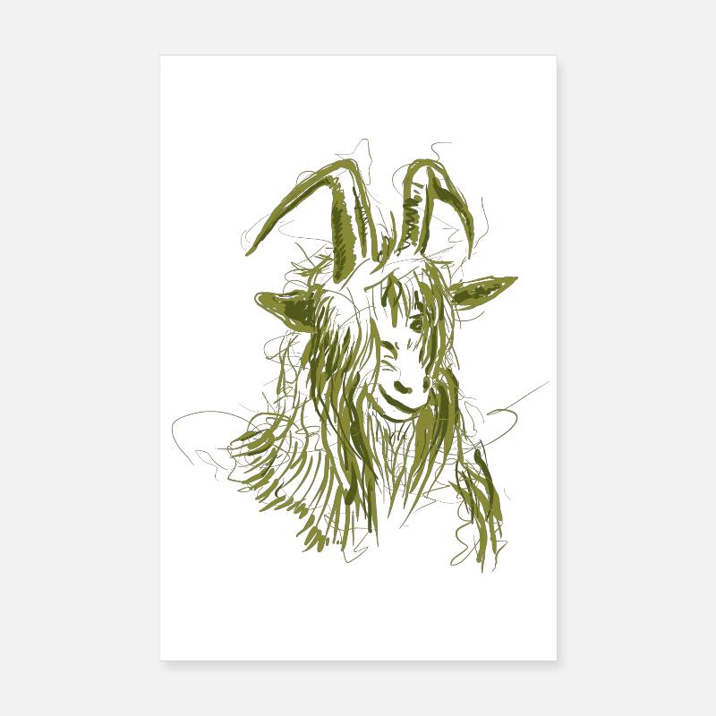 goat (green) - Poster 8" x 12" (20x30 cm) - white