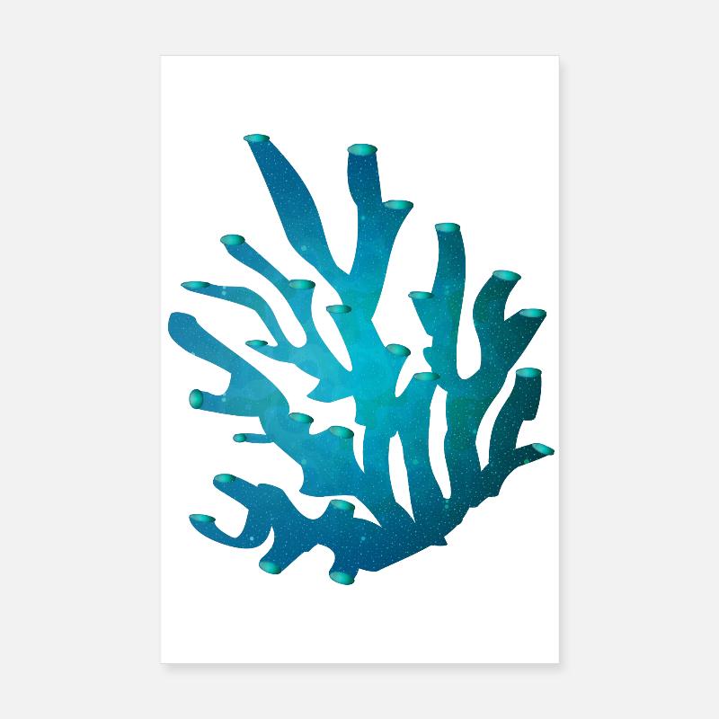 Corail à l’état de la - Poster 20 x 30 cm - blanc
